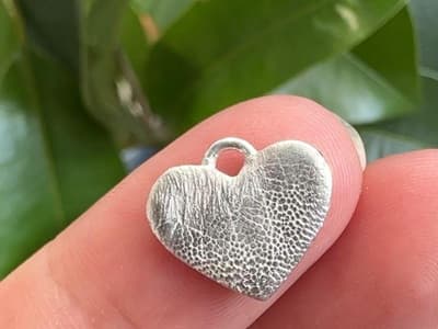 Bespoke heart-shaped pet paw print charm